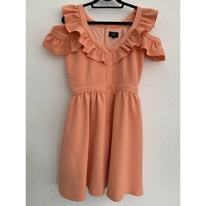 Mystic Los Angeles Size Large Sleeveless Coral Fit & Flare Dress Womans Size L